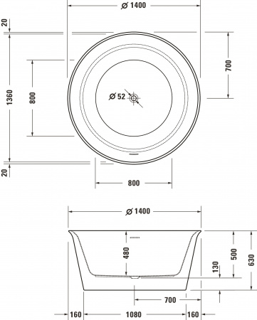 ��������� ����� Duravit White Tulip 700470000000000 140x140