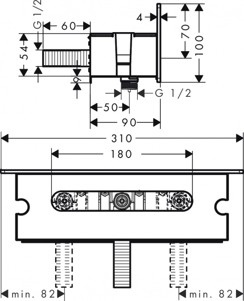 ��������� ����������� Hansgrohe Fixfit Porter 300 26456000 ��������� ��� ����, ����