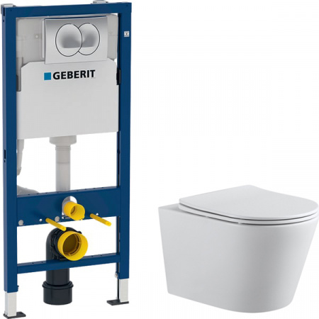 �������� ������ ��������� Aquanet Betto 2.0 W rimless + ������� ����������� ��� �������� Geberit Duofix 458.133.21.1 � ������� �����