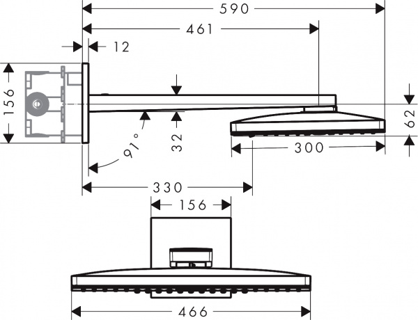 ������� ��� Hansgrohe Rainmaker Select 460 24007600 ������ - ����