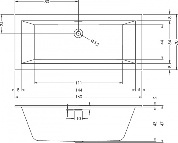 ��������� ����� Riho Rething Cubic 160�70