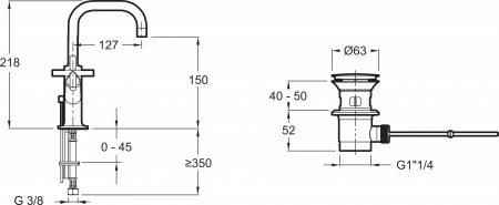 ��������� Jacob Delafon Purist E14594-3-CP ��� ��������