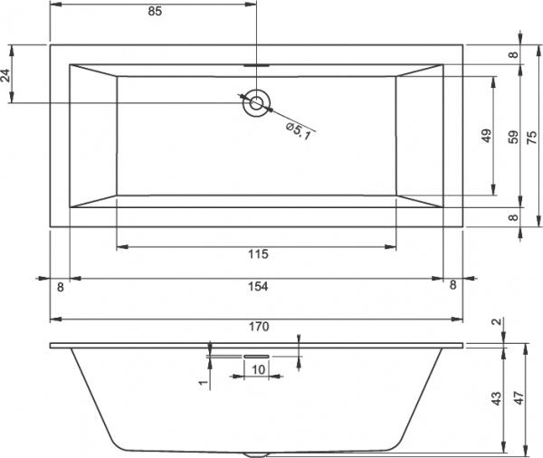 ��������� ����� Riho Rething Cubic 170�75