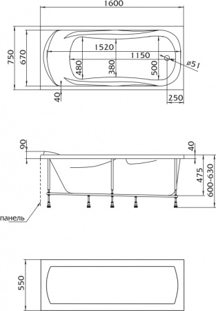 ��������� ����� Marka One Kleo 160x75