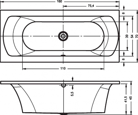 ��������� ����� Riho Lima 160x70 R