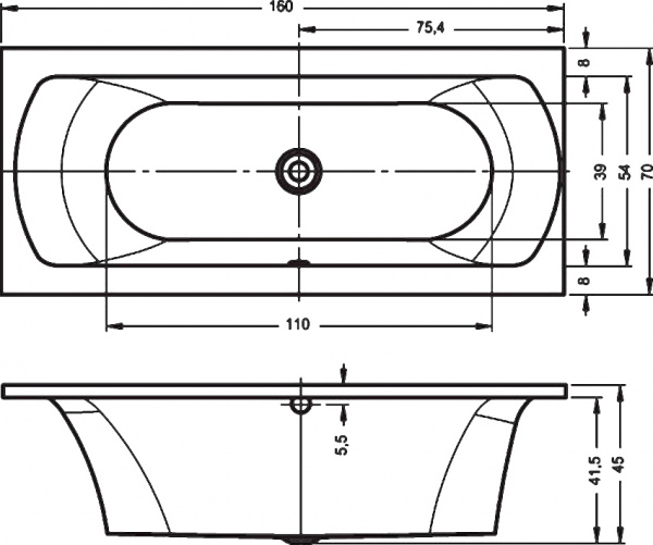 ��������� ����� Riho Lima 160x70 R