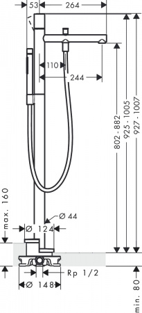 ��������� Axor Uno 45416820 ���������, ����������� ������