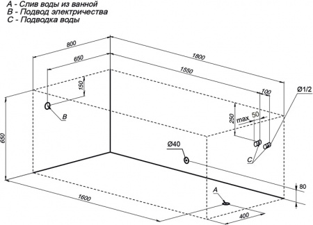 ��������� ����� Aquanet Tea New 244187 180x80 � ��������