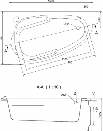 ��������� ����� Cersanit Joanna 150x95 L + ����-�������