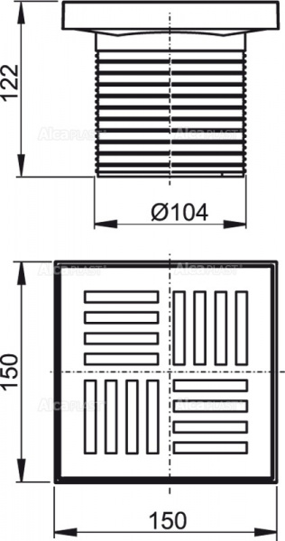 ��������� �������� ����� AlcaPlast , ������� 150 × 150 ����� APV0200