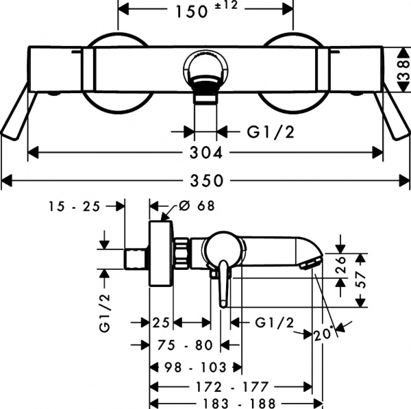 ��������� Hansgrohe Ecostat Comfort Care 13115000 ��� ����� � ����� + ������� ��������