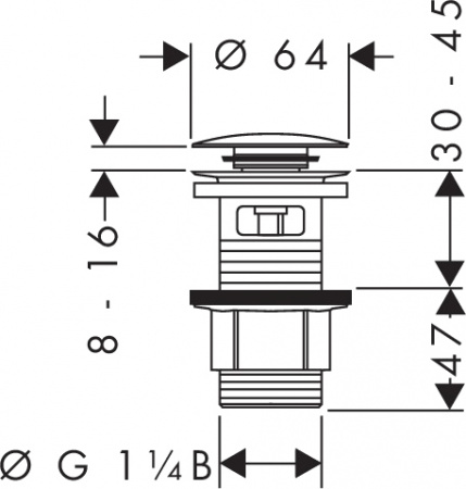 ������ ������ ��� �������� Hansgrohe 50105000 Push-Open