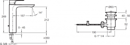 ��������� Jacob Delafon Aleo+ E72337-CP ��� ��������