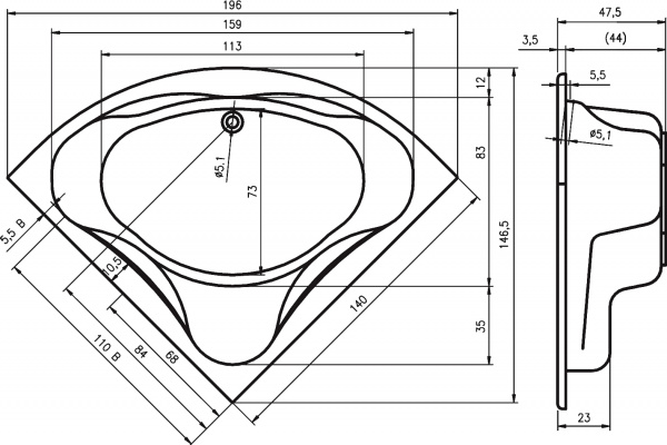 ��������� ����� Riho Neo 140x140