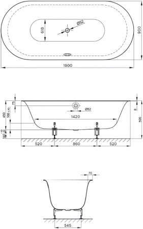 �������� ����� Bette Lux Oval 190x90 � �������������� ��������������� ���������