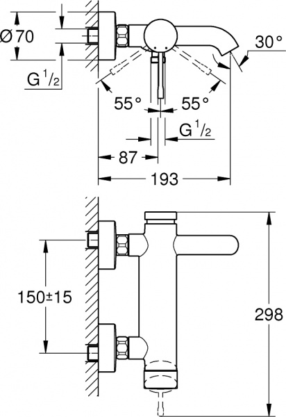 ��������� Grohe Essence New 33624DC1 ��� ����� � �����, ����������