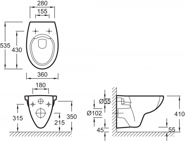 �������� ������ ��������� Jacob Delafon Patio EDV102-00 + ������-������� + ����������� TECE Base NEW � ������� �����