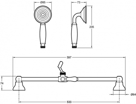 ������� �������� Jacob Delafon Louise E24364-CP