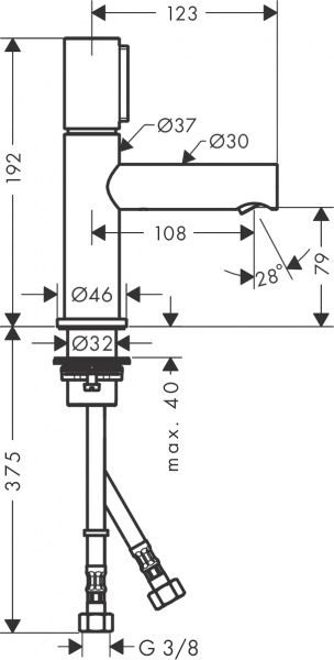 ��������� Axor Uno 45015820 ��� ��������, ����������� ������
