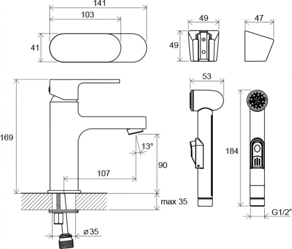 ��������� Ravak Chrome CR 112.00 ��� �������� � ������������� �����