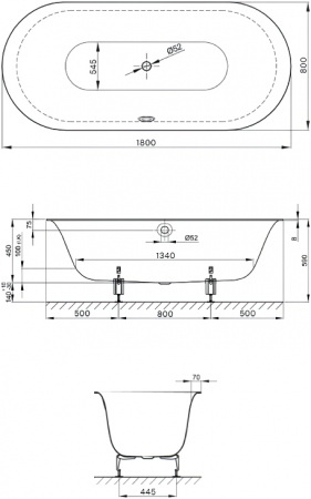 �������� ����� Bette Lux Oval 180x80, �����