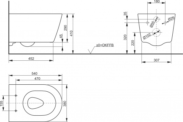 ��������  ���� ��� ������� ���������� Toto RP CW552Y � ����������� + TC513F + K440403
