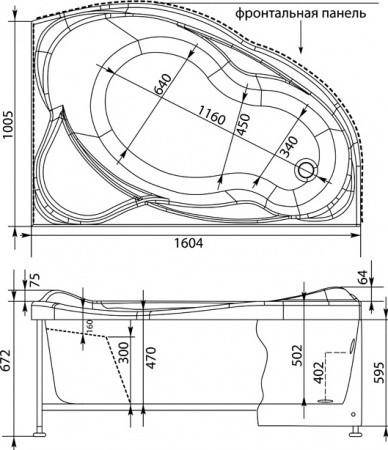 ��������� ����� Aquanet Jamaica 00205503 160x100 R � ��������