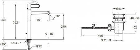 ��������� Jacob Delafon Odeon Rive Gauche E21030-CP-CP ��� ��������