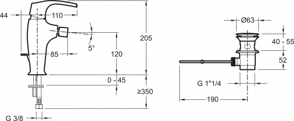 ��������� Jacob Delafon Symbol E73680-CP ��� ����