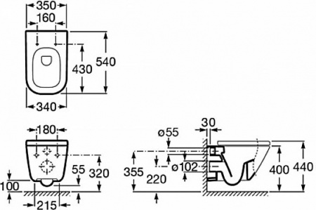 ��������  ������� ����������� ��� �������� Geberit Duofix Delta 458.124.21.1 3 � 1 � ������� ����� + ���� ��� ������� Roca Gap 346477000 + ������-������� Roca Gap 801472004 � �����������