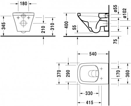 ������ ��������� Duravit DuraStyle 2551090000 rimless