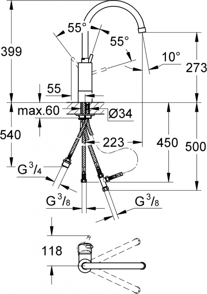 ��������� Grohe Concetto New 32666001 ��� �������� �����, ����