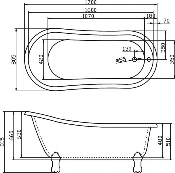 ��������� ����� BelBagno BB04 170x80
