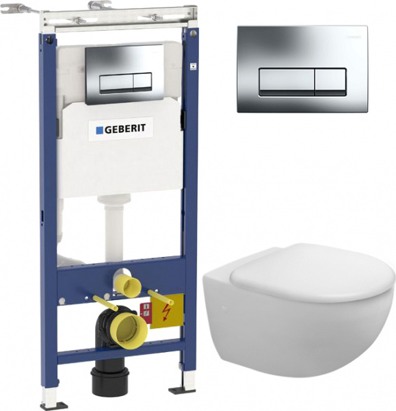 ��������  ������� ����������� ��� �������� Geberit Duofix ���������� 458.125.21.1 4 � 1 � ������� ����� + ������-������� Duravit Architec 0069690000 �