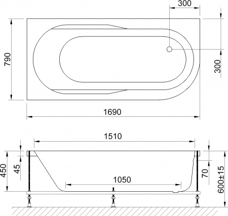 ��������� ����� Royal Bath Azur RB 614203 170x80 L