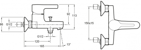 ��������� Jacob Delafon Viteo E15414-CP ��� ����� � �����