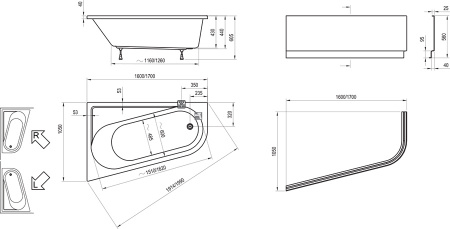 ��������� ����� Ravak Chrome 170x105 R � �������