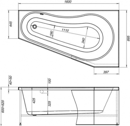 ��������� ����� Aquanet Brize 228173 160x90 R