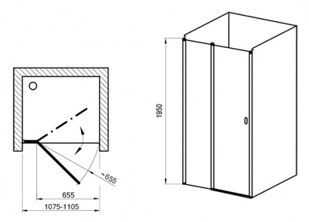 ������� ����� � ���� Ravak Chrome CSD2-110 Transparent ������� ���������