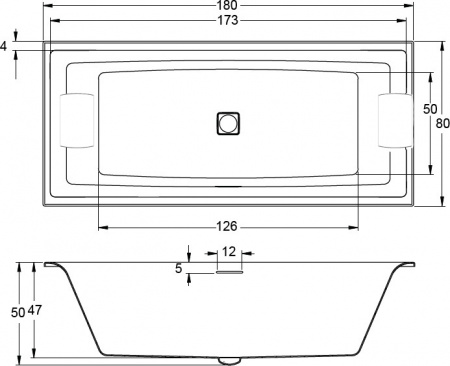 ��������� ����� Riho Still Square 180x80 ��� ������������