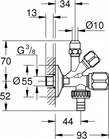������� Grohe WAS 22033000 ��������������� 3/8"