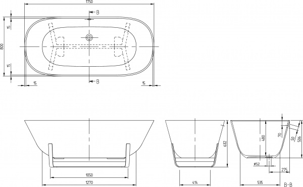 ��������� ����� Villeroy & Boch Antheus UBQ175ANH7F400V-RW 175x80 stone white