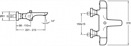 ��������� Jacob Delafon Villette E23721-CP ��� ����� � �����