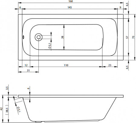 ��������� ����� Riho Milano 160x70