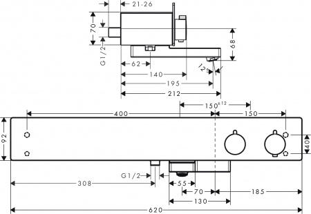 ��������� Hansgrohe ShowerTablet 13109000 ��� ����� � �����, ����