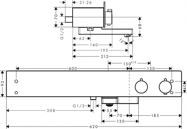 ��������� Hansgrohe ShowerTablet 13109000 ��� ����� � �����, ����