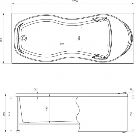 ��������� ����� Aquanet Tessa 242925 170x70 � ��������