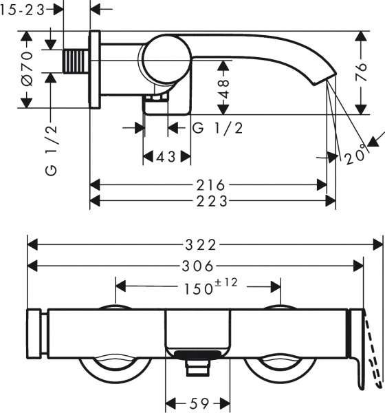 ��������� Hansgrohe Vivenis 75420670 ��� ����� � �����, ������� ������