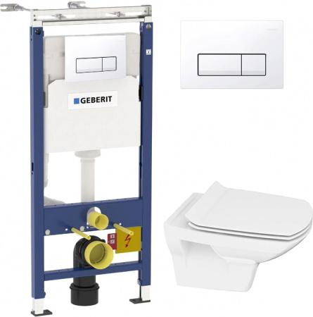 �������� ����������� Geberit Duofix ���������� 4 � 1 � ����� ������� ����� + ������ Cersanit Carina new clean on slim lift