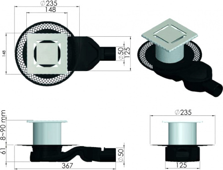   Berges Wasserhaus Platz Norma 092159 15x15 , 